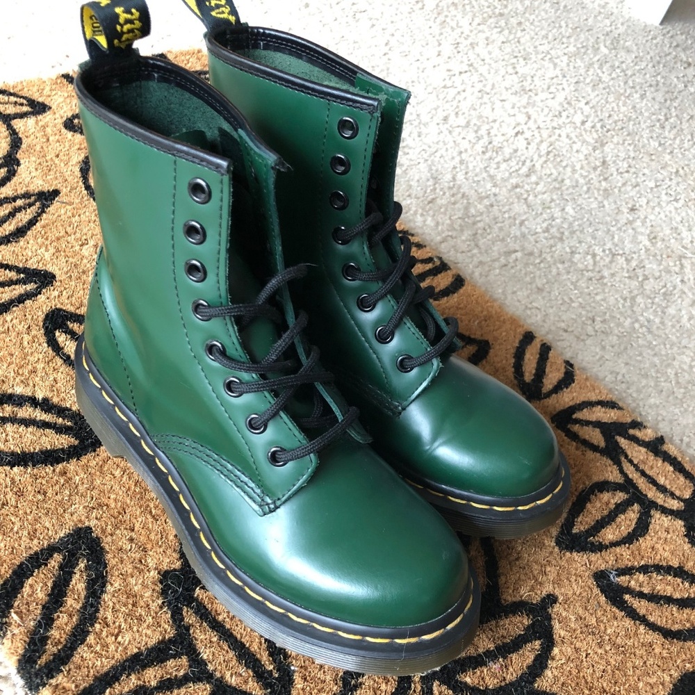 Green Dr Martens Boots